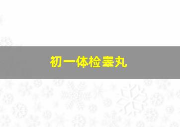 初一体检睾丸