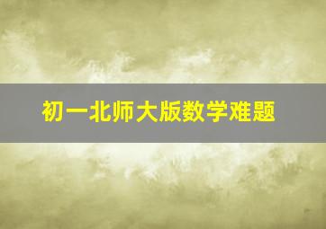 初一北师大版数学难题