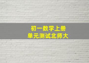 初一数学上册单元测试北师大