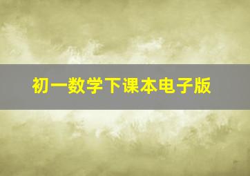 初一数学下课本电子版