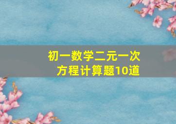 初一数学二元一次方程计算题10道