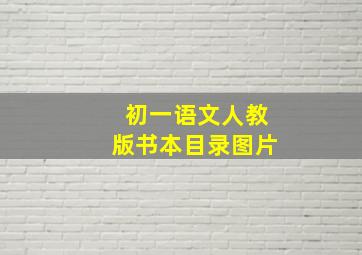 初一语文人教版书本目录图片