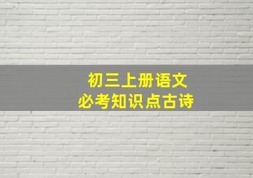 初三上册语文必考知识点古诗