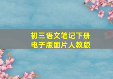 初三语文笔记下册电子版图片人教版