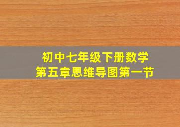 初中七年级下册数学第五章思维导图第一节