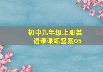 初中九年级上册英语课课练答案05