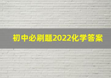 初中必刷题2022化学答案