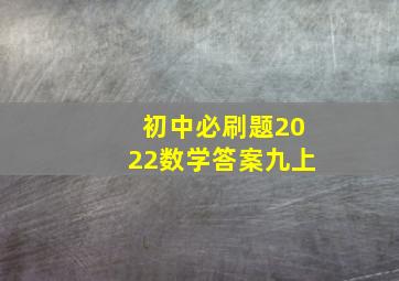 初中必刷题2022数学答案九上