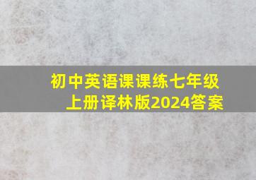 初中英语课课练七年级上册译林版2024答案