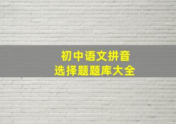 初中语文拼音选择题题库大全