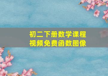 初二下册数学课程视频免费函数图像