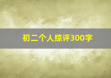 初二个人综评300字