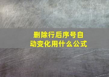 删除行后序号自动变化用什么公式