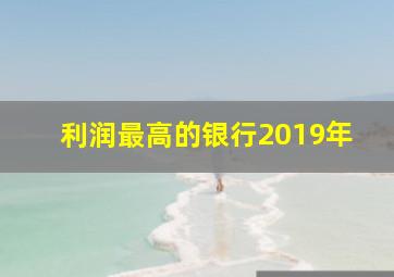 利润最高的银行2019年