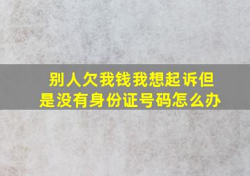 别人欠我钱我想起诉但是没有身份证号码怎么办