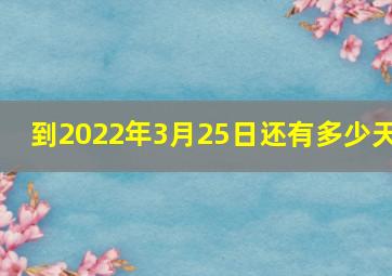 到2022年3月25日还有多少天