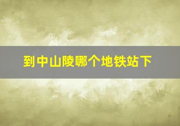 到中山陵哪个地铁站下