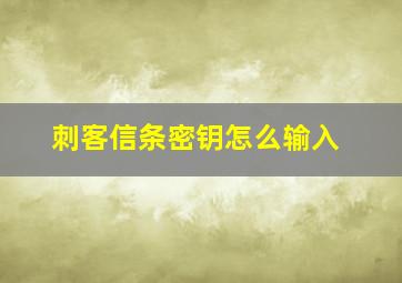 刺客信条密钥怎么输入