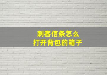 刺客信条怎么打开背包的箱子