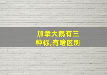 加拿大鹅有三种标,有啥区别