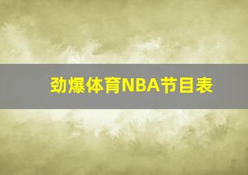 劲爆体育NBA节目表