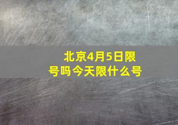 北京4月5日限号吗今天限什么号