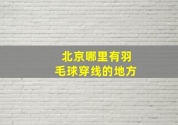 北京哪里有羽毛球穿线的地方