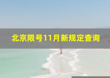 北京限号11月新规定查询