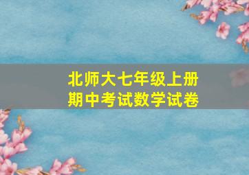 北师大七年级上册期中考试数学试卷