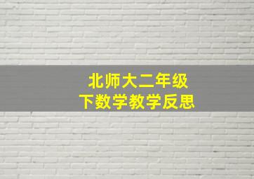 北师大二年级下数学教学反思