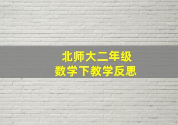 北师大二年级数学下教学反思