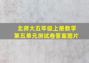 北师大五年级上册数学第五单元测试卷答案图片