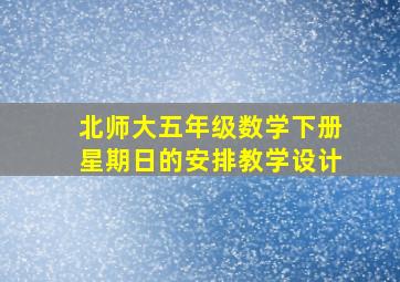 北师大五年级数学下册星期日的安排教学设计