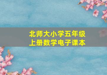 北师大小学五年级上册数学电子课本