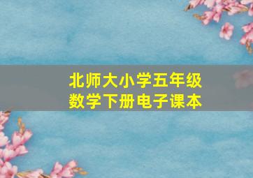 北师大小学五年级数学下册电子课本