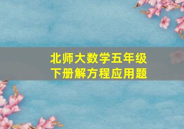 北师大数学五年级下册解方程应用题