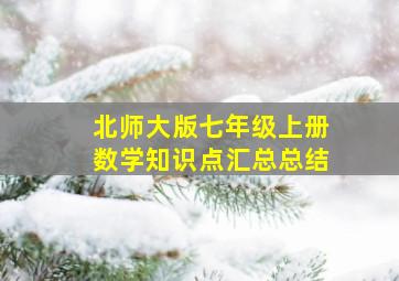 北师大版七年级上册数学知识点汇总总结