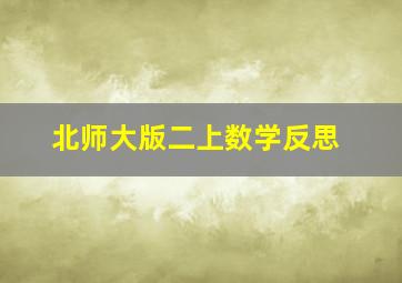 北师大版二上数学反思