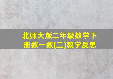 北师大版二年级数学下册数一数(二)教学反思