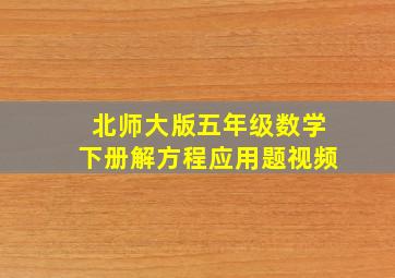 北师大版五年级数学下册解方程应用题视频