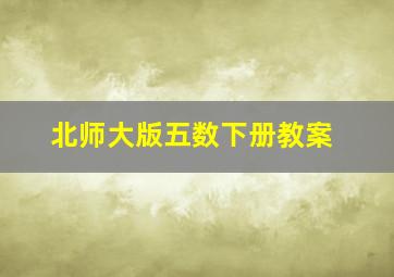 北师大版五数下册教案