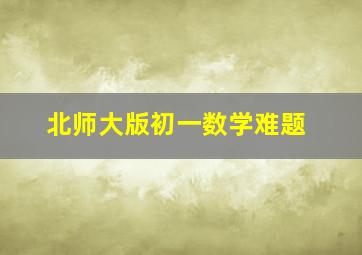 北师大版初一数学难题