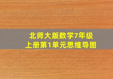 北师大版数学7年级上册第1单元思维导图