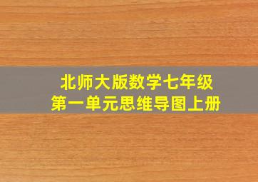 北师大版数学七年级第一单元思维导图上册