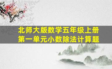 北师大版数学五年级上册第一单元小数除法计算题