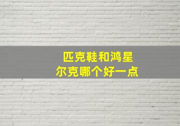 匹克鞋和鸿星尔克哪个好一点