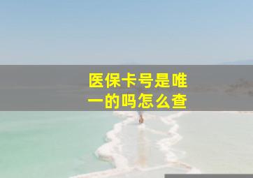 医保卡号是唯一的吗怎么查