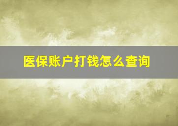 医保账户打钱怎么查询