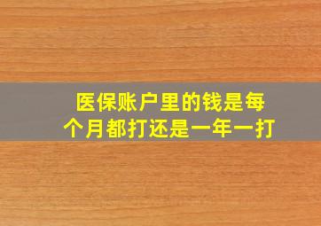 医保账户里的钱是每个月都打还是一年一打