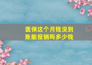 医保这个月钱没到账能报销吗多少钱